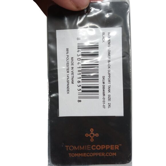 Tommie Copper Lower Back Support Tank Top Size 2XL Zinc Black Sleeveless Cami - Picture 6 of 9